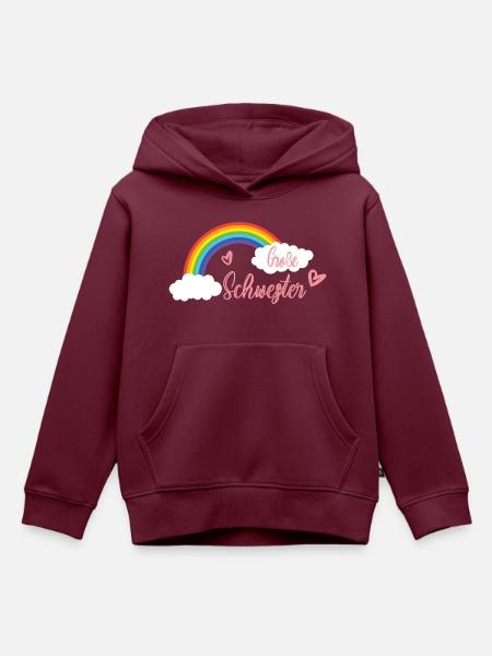 Große Schwester - Kinder Premium Organic Hoodie - Burgunderrot