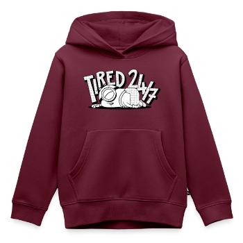 Minions Stuart Müde 24/7 - Kinder Premium Organic Hoodie - Burgunderrot - Vorne - AI Model Kid Female (0cm)