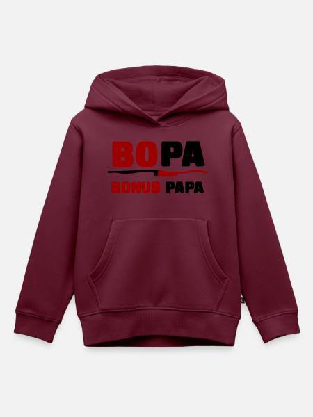 Bonus Papa - Kinder Premium Organic Hoodie - Burgunderrot