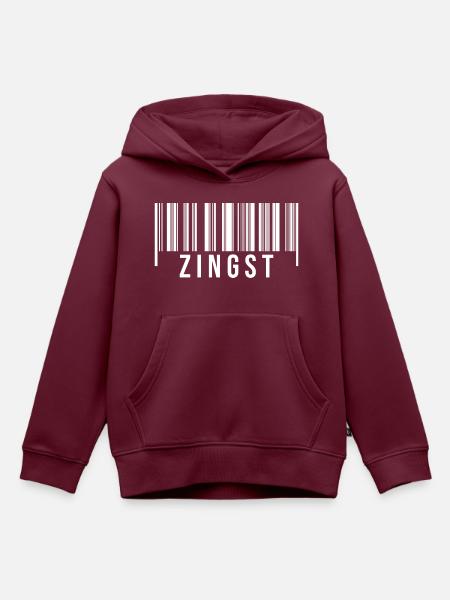 Zingst Strichcode - Kinder Premium Organic Hoodie - Burgunderrot