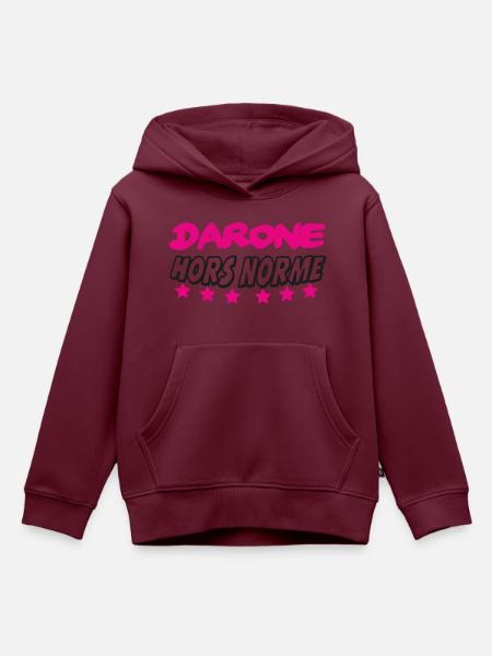 DARONE AUSSERGEWÖHNLICH - Kinder Premium Organic Hoodie - Burgunderrot