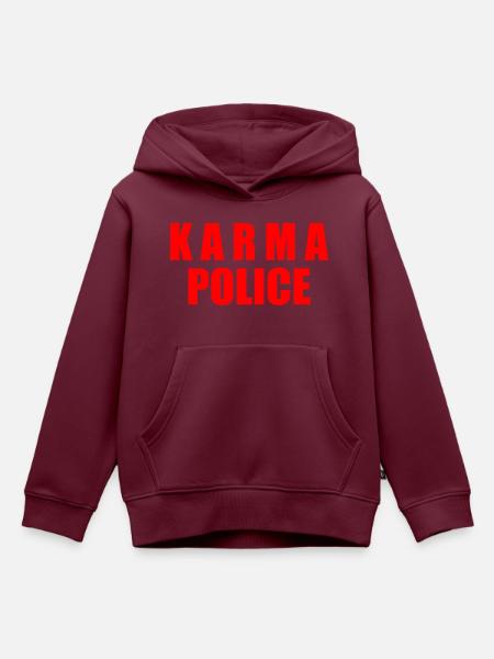 Karma police - Kinder Premium Organic Hoodie - Burgunderrot