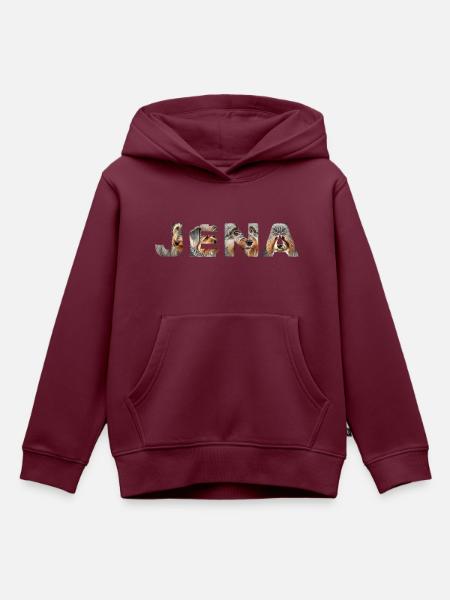 Jena Hund - Kinder Premium Organic Hoodie - Burgunderrot