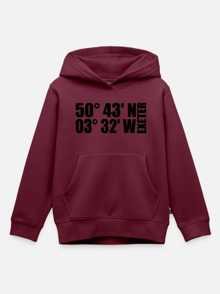 Exeter Koordinaten - Kinder Premium Organic Hoodie - Burgunderrot