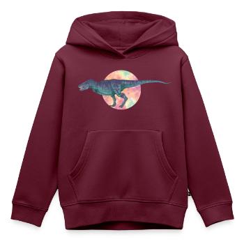 Tyrannosaurus Rex Mächtiges Raubtier - Kinder Premium Organic Hoodie - Burgunderrot - Vorne - AI Model Kid Female (0cm)