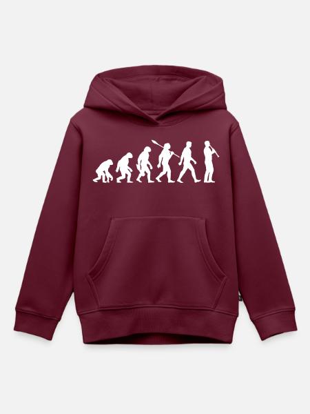 Evolution - Musiker - Klarinettist - Kinder Premium Organic Hoodie - Burgunderrot