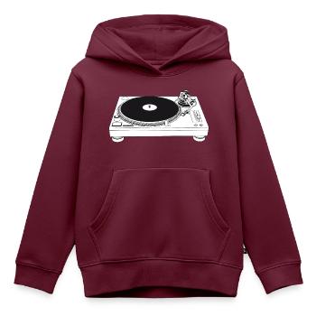 turntable - Kinder Premium Organic Hoodie - Burgunderrot - Vorne - AI Model Kid Female (0cm)