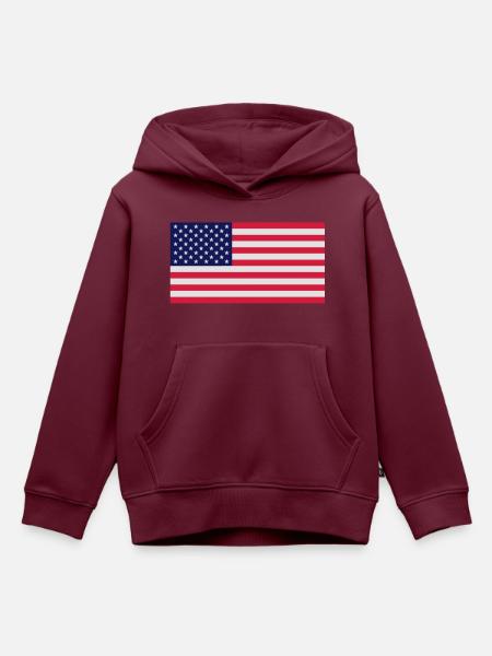 USA! - Kinder Premium Organic Hoodie - Burgunderrot