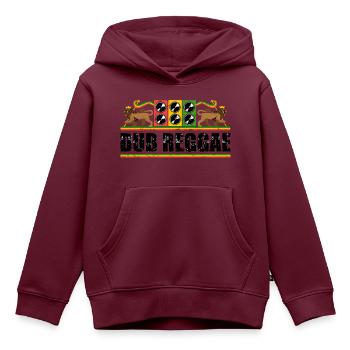 Dub Reggae - Kinder Premium Organic Hoodie - Burgunderrot - Vorne - AI Model Kid Female (0cm)