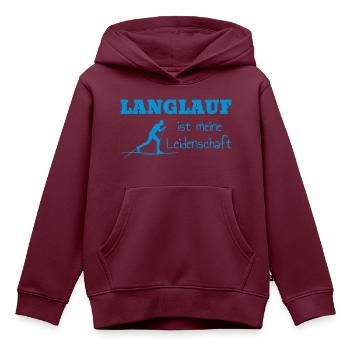 Langlaufen / Langlauf / eislaufen / Langläufer - Kinder Premium Organic Hoodie - Burgunderrot - Vorne - AI Model Kid Female (0cm)