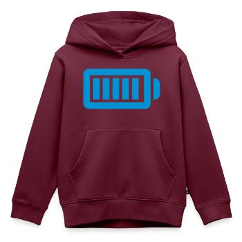 Batterie voll aufgeladen Balken - Kinder Premium Organic Hoodie - Burgunderrot - Vorne - AI Model Kid Female (0cm)