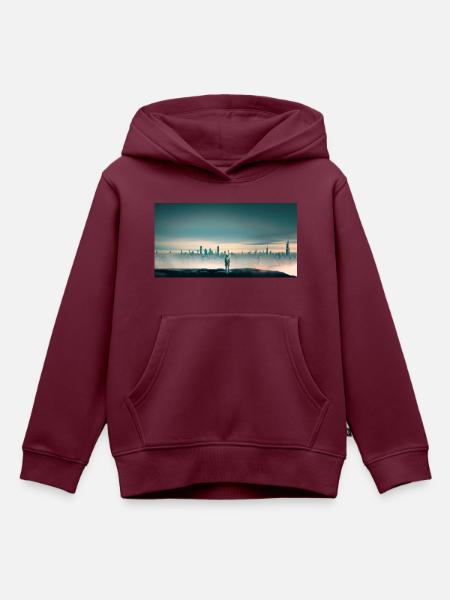 Einsamer Roboter - Kinder Premium Organic Hoodie - Burgunderrot
