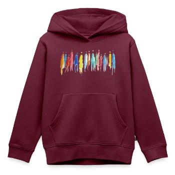 crowd - Menschengruppe - Kinder Premium Organic Hoodie - Burgunderrot - Vorne - AI Model Kid Female (0cm)
