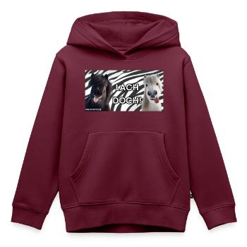 Lachen ist gesund! - Kinder Premium Organic Hoodie - Burgunderrot - Vorne - AI Model Kid Female (0cm)