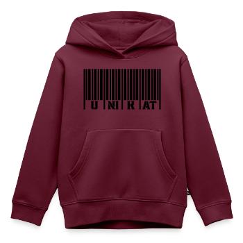 barcode unikat - Kinder Premium Organic Hoodie - Burgunderrot - Vorne - AI Model Kid Female (0cm)