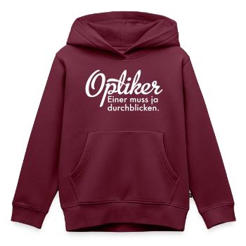 Optiker - Kinder Premium Organic Hoodie - Burgunderrot - Vorne - AI Model Kid Female (0cm)