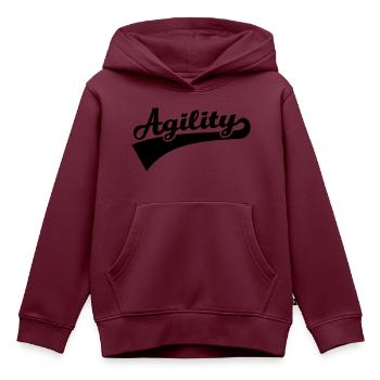 Agility - Kinder Premium Organic Hoodie - Burgunderrot - Vorne - AI Model Kid Female (0cm)