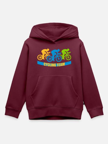 Cycling Team Fahrrad - Kinder Premium Organic Hoodie - Burgunderrot