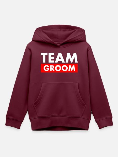 Team groom - Kinder Premium Organic Hoodie - Burgunderrot