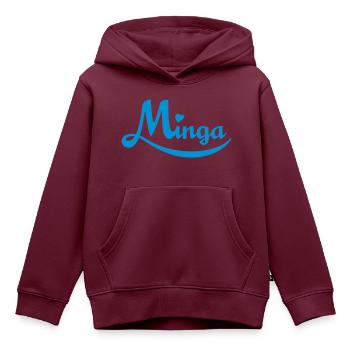 Minga - das bayerische München - Kinder Premium Organic Hoodie - Burgunderrot - Vorne - AI Model Kid Female (0cm)