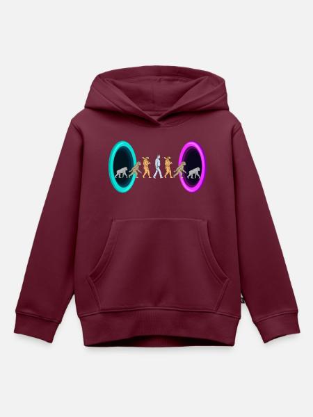 Evolution durch Portale - Kinder Premium Organic Hoodie - Burgunderrot