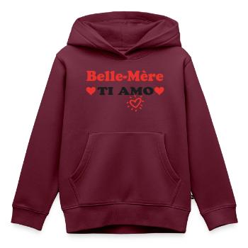 Schwiegermutter ti amo - Kinder Premium Organic Hoodie - Burgunderrot - Vorne - AI Model Kid Female (0cm)