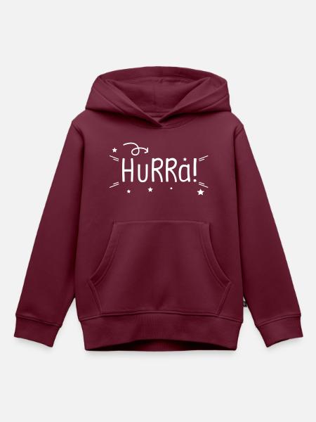 Hurra white - Kinder Premium Organic Hoodie - Burgunderrot