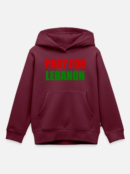 Pray for lebanon - Kinder Premium Organic Hoodie - Burgunderrot