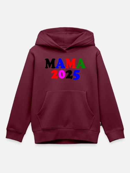 Mama 2025 - Kinder Premium Organic Hoodie - Burgunderrot