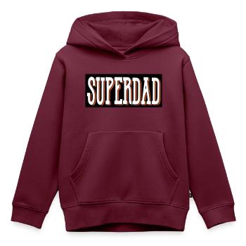 superdad papa bester - Kinder Premium Organic Hoodie - Burgunderrot - Vorne - AI Model Kid Female (0cm)