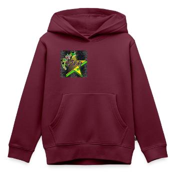 STAR - STERNCHEN - Kinder Premium Organic Hoodie - Burgunderrot - Vorne - AI Model Kid Female (0cm)