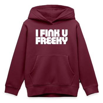 I Think You're Freaky - Kinder Premium Organic Hoodie - Burgunderrot - Vorne - AI Model Kid Female (0cm)