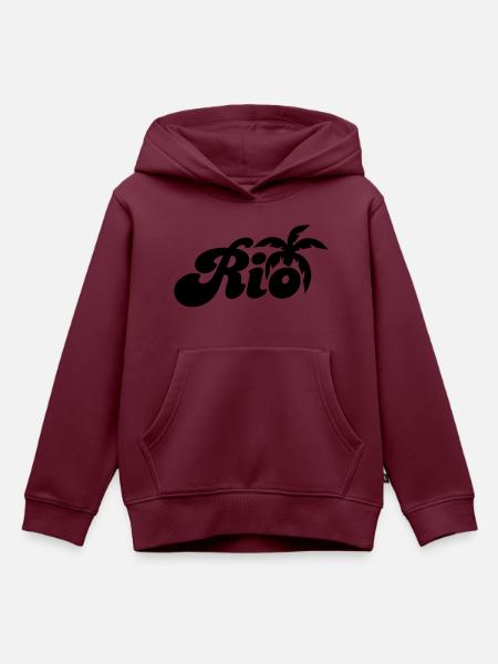 River - Kinder Premium Organic Hoodie - Burgunderrot