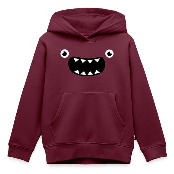Funny Monster Face - Kinder Premium Organic Hoodie - Burgunderrot - Vorne - AI Model Kid Female (0cm)