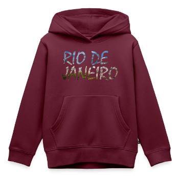Rio de Janeiro - Kinder Premium Organic Hoodie - Burgunderrot - Vorne - AI Model Kid Female (0cm)