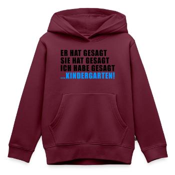 LÄSTERN TRATSCH RUMOR GESCHENK HUMOR GERÜCHT DRAMA - Kinder Premium Organic Hoodie - Burgunderrot - Vorne - AI Model Kid Female (0cm)