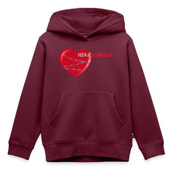 herzschmerz herz mit stacheldraht - Kinder Premium Organic Hoodie - Burgunderrot - Vorne - AI Model Kid Female (0cm)