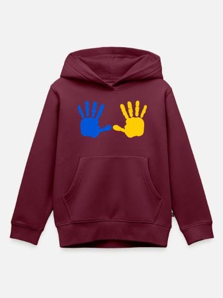 Ukraine - Kinder Premium Organic Hoodie - Burgunderrot