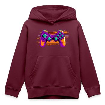 GAMEPAD - Kinder Premium Organic Hoodie - Burgunderrot - Vorne - AI Model Kid Female (0cm)