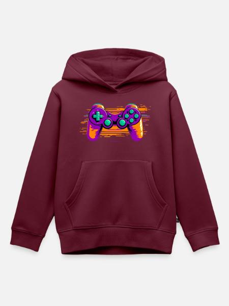 GAMEPAD - Kinder Premium Organic Hoodie - Burgunderrot