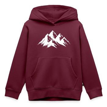 Alpen Berge Panorama Minimal Vektor - Kinder Premium Organic Hoodie - Burgunderrot - Vorne - AI Model Kid Female (0cm)