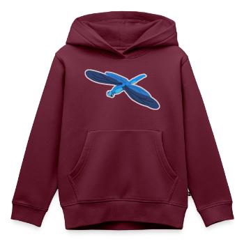 Libelle - Kinder Premium Organic Hoodie - Burgunderrot - Vorne - AI Model Kid Female (0cm)