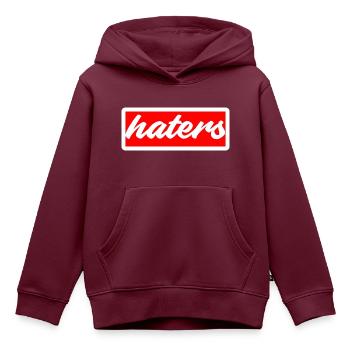 hater haters hass feind hassen enemy shirt cap auf - Kinder Premium Organic Hoodie - Burgunderrot - Vorne - AI Model Kid Female (0cm)
