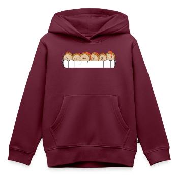 Currywurst - Kinder Premium Organic Hoodie - Burgunderrot - Vorne - AI Model Kid Female (0cm)
