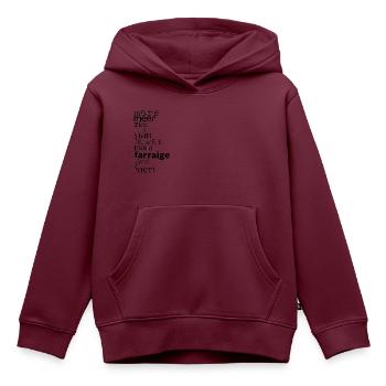 Meer in verschiedenen Sprachen - Kinder Premium Organic Hoodie - Burgunderrot - Vorne - AI Model Kid Female (0cm)