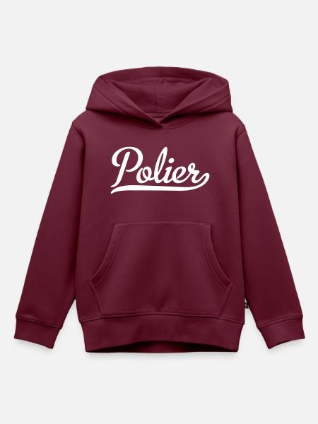 Polier - Kinder Premium Organic Hoodie - Burgunderrot