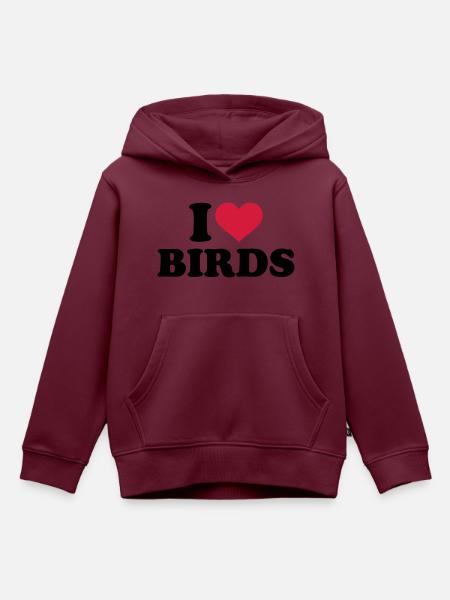 Vogel - Kinder Premium Organic Hoodie - Burgunderrot