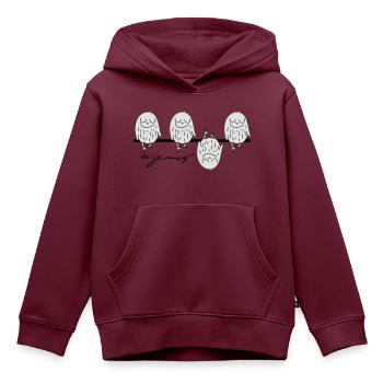 vier Vögel - Kinder Premium Organic Hoodie - Burgunderrot - Vorne - AI Model Kid Female (0cm)
