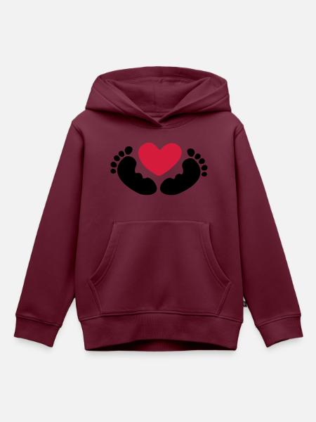 baby - Kinder Premium Organic Hoodie - Burgunderrot