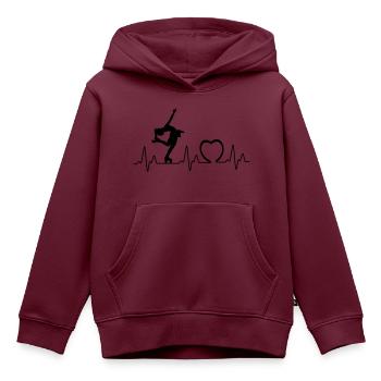 Heartbeat mit Herz roll2 - Kinder Premium Organic Hoodie - Burgunderrot - Vorne - AI Model Kid Female (0cm)